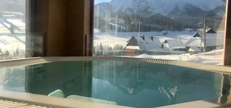 Penzion Ždiaranka, vířivka s výhledem na Belianské Tatry