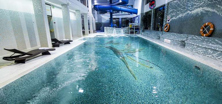 Hotel Klimek**** má vlastný aquapark s bazénom, vírivkou a toboganom