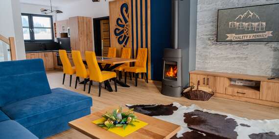 Horský chalet na brehu Dunajca priamo pod Troma Korunami s výhľadom, krbom aj terasou/Pieniny