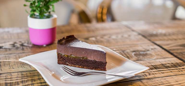 Cheesecake v Le Papillon Restaurant