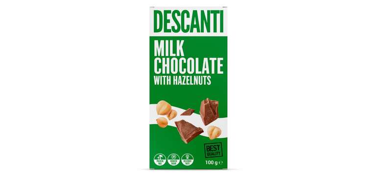 Descanti čokoláda bez pridaného cukru, 100 g (oriešková)