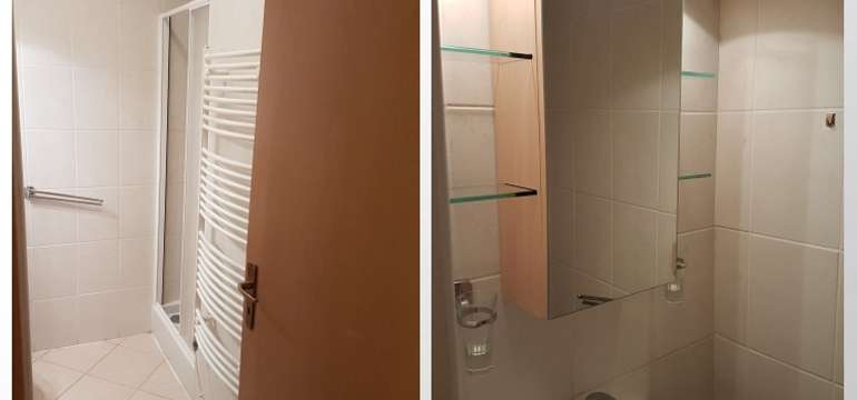 WC a kúpeľňa so sprchovým kútom