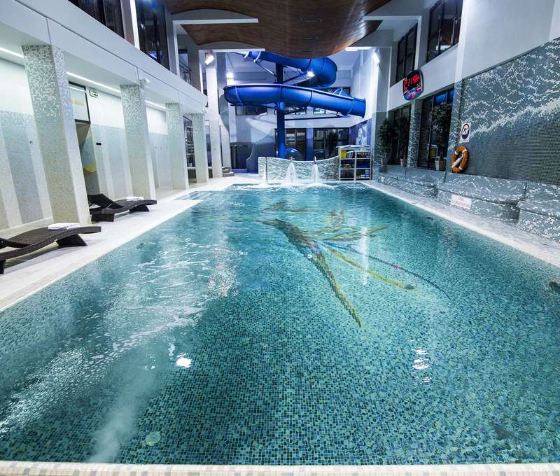 Hotel Klimek**** má vlastný aquapark s bazénom, vírivkou a toboganom