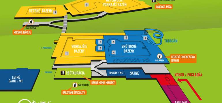 Mapa areálu Holidaypark Kováčová