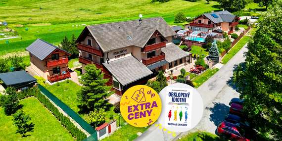 EXTRA CENA: Wellness pobyt v Penzióne Motýľ*** s polpenziou kúsok od Bešeňovej**/Bešeňová