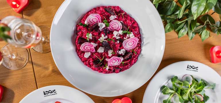 450 g Cviklové risotto s vegan feta syrom