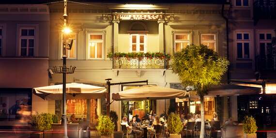 Romantická 3-chodová večera a 60 min. privátny wellness v hoteli Ambassador**** priamo v centre Košíc/Košice - Staré Mesto