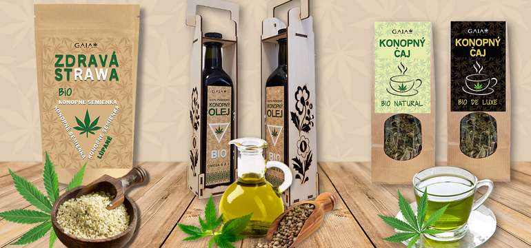 Prírodné konopné potraviny značky GaiaHemp