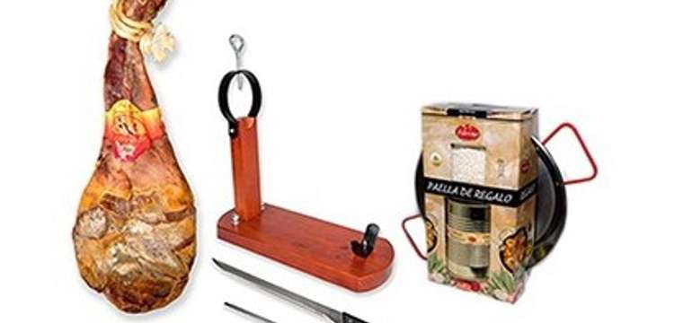 Sada 5-kilovej šunky so stojanom a nožom + klobása alebo paella