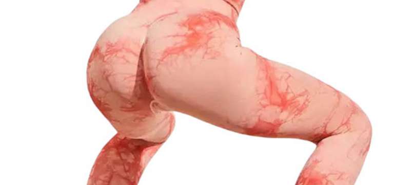 Legíny Push-up dlhé mramorové - oranžové