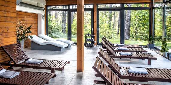 Vstupy do bazéna a wellness zóny Drevenice Terchová Resort s panoramatickým výhľadom do prírody/Terchová