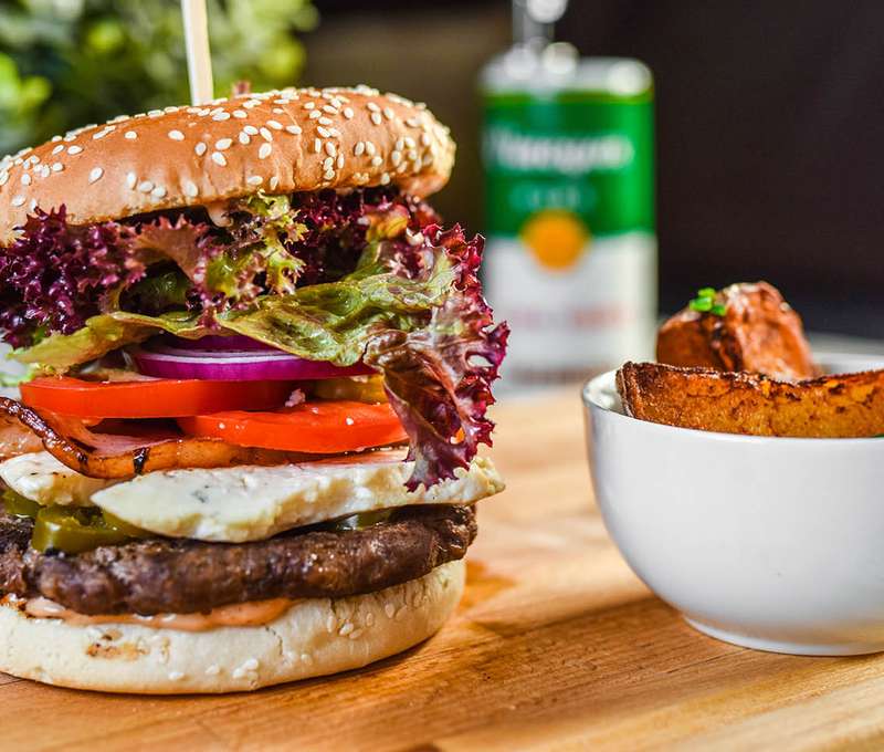 Blue cheese jalapeño burger