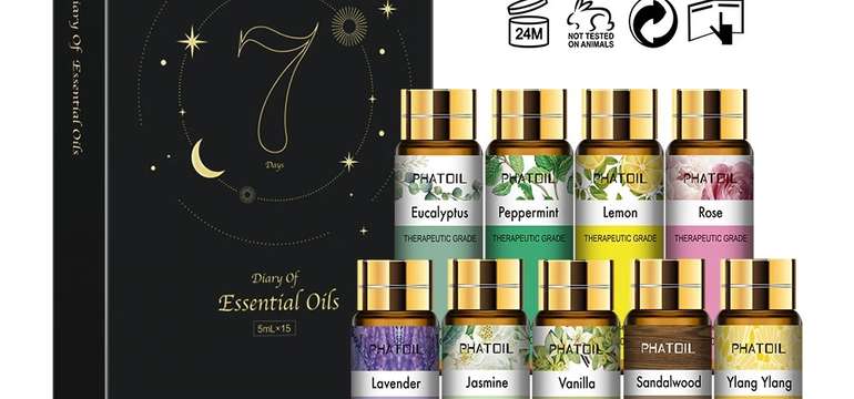 100 % čisté prírodné vonné esenciálne oleje v darčekovej sade (9x 10 ml)