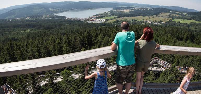 Neotřelý výhled na Lipno nabízí populární Stezka v korunách stromů