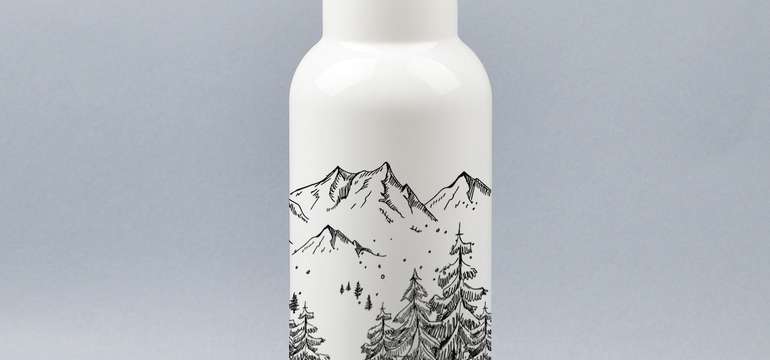 Turistická termoplechovka (500 ml) - kov, bambus