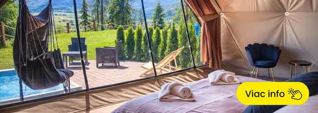 Romantický glamping s privátnou vonkajšou vírivkou