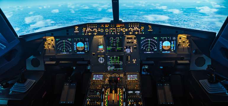 Letecký simulátor Airbus A320, ktorý využívajú aj skutoční piloti