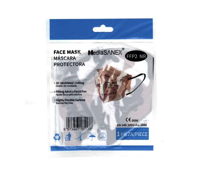 Respirátor FFP2 - farebný, maskáčový