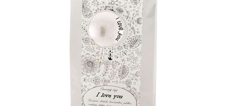 Ovocný darčekový čaj I love you s okrúhlym príveskom