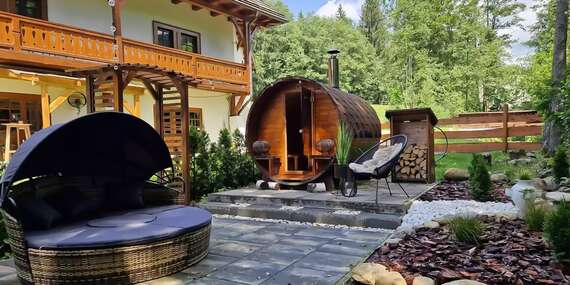 Privátne interiérové a exteriérové wellness v Kúrii na Táloch pre 2 osoby/Nízke Tatry - Brezno