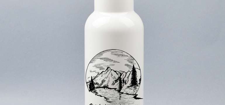 Turistická termoplechovka (500 ml) - kov, bambus