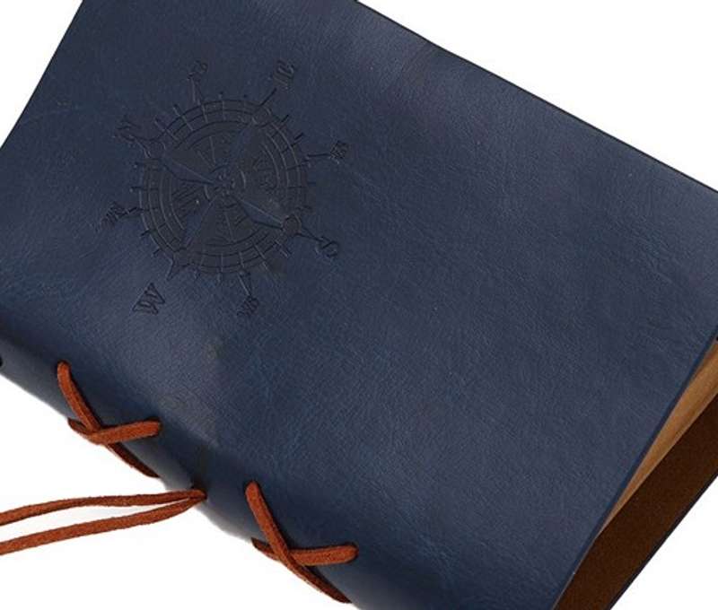 Poznámkový blok vo vintage štýle - Námornícky, modrá farba