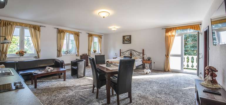 Štýlovo zariadený apartmán je možné využiť aj ako rodinnú izbu
