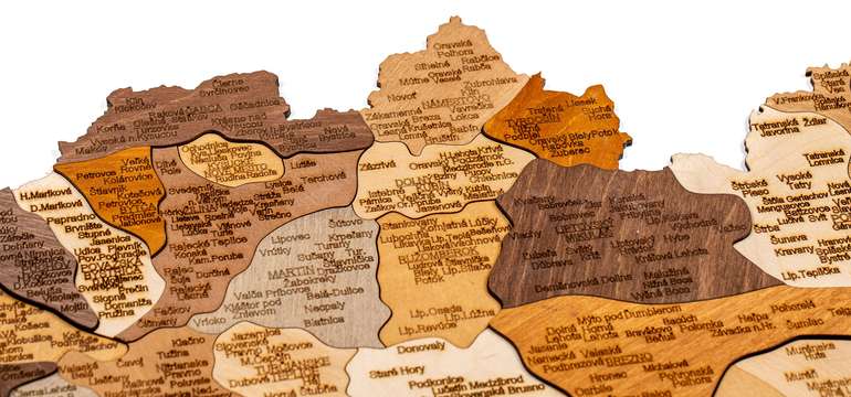 3D Drevená puzzle mapa Slovenska 