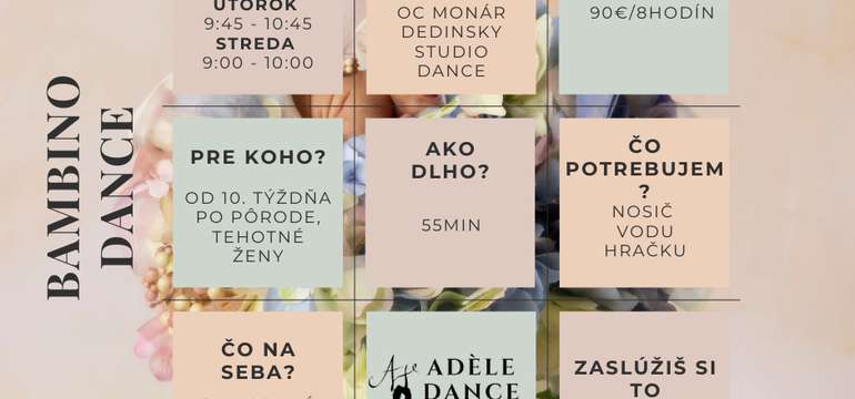 Tanečný kurz pre mamičky a bábätká v Adele Dance Studio