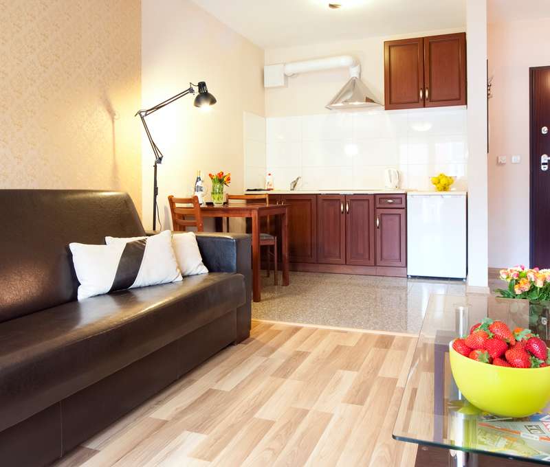 Pobyt vám zpříjemní velkorysý prostor 34 m2 a moderní nábytek