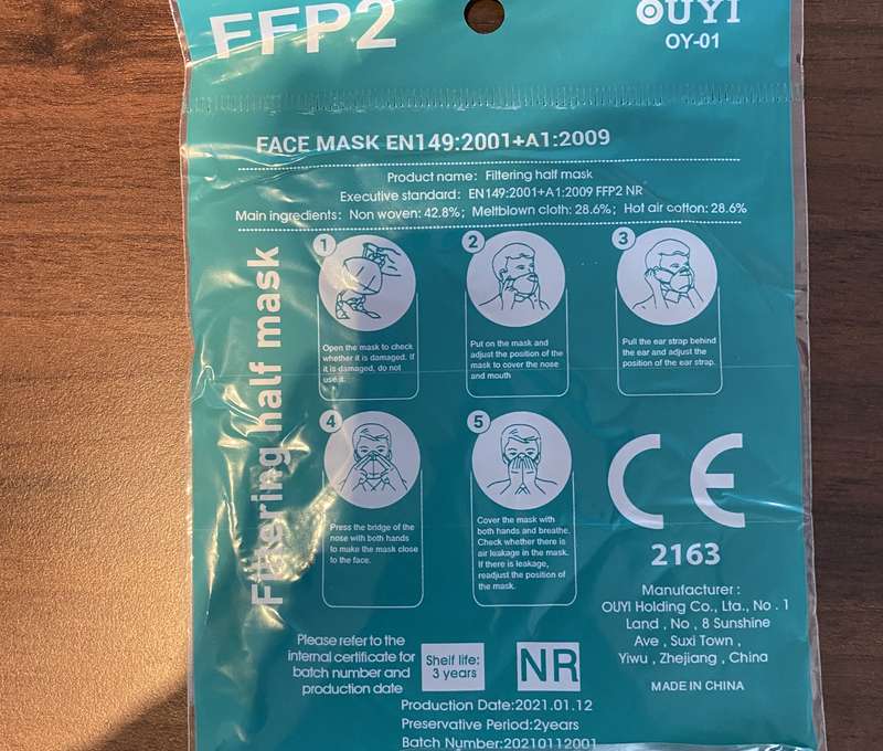 Respirátor FFP2 - čierny