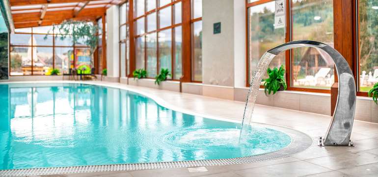 Wellness centrum ponúka na oddych bazén, vírivku aj 3 druhy sáun