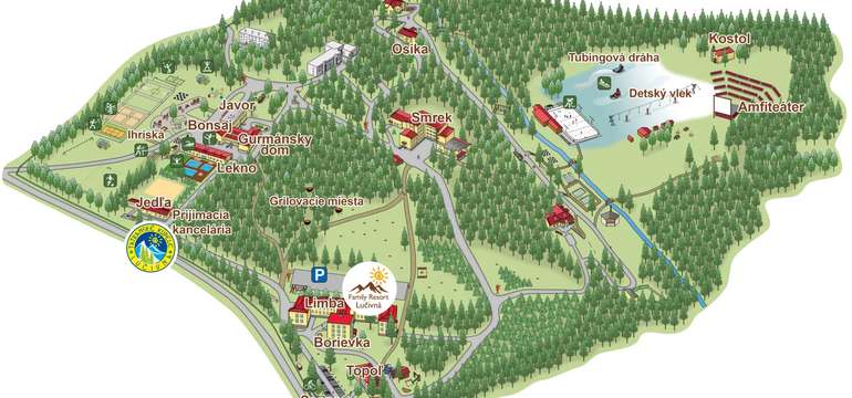 Mapa areálu Family Resort Lučivná