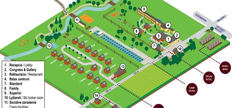 Mapa areálu Sojka resortu