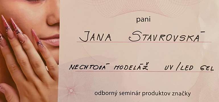 Postará sa o vás Jana Stavrovská s mnohými certifikátmi