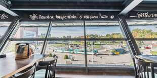 Výhľad z reštauácie Staničný pivovar