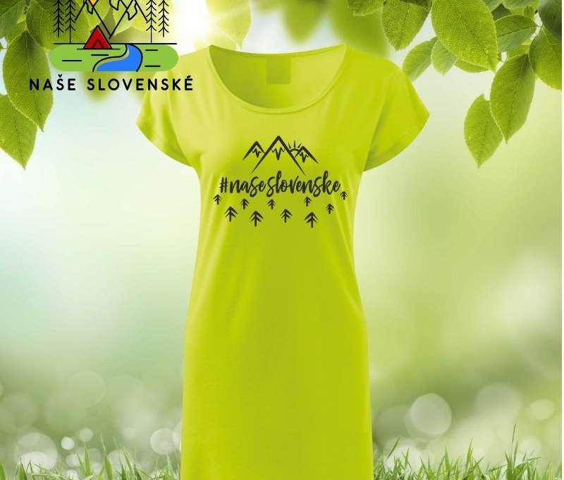 Dámske tričko-šaty s lodičkovým výstrihom - motív Naše Slovenské