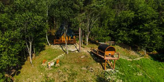 Luxusný únik do prírody v Diamond Cabin Orava s raňajkami a fínskou saunou/Orava - Párnica