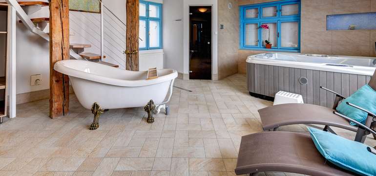 Wellness - fínska sauna, parná sauna, infra sauna, Kneippov kúpeľ, sprcha s masážnymi tryskami, víri