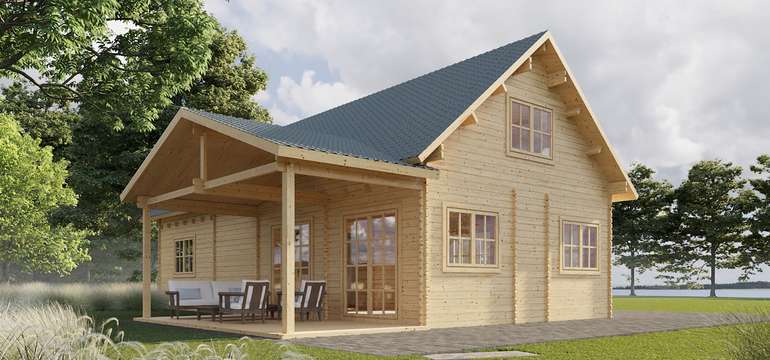 Dvojposchodová zrubová chata Versailles (4 izby / 127 m²)