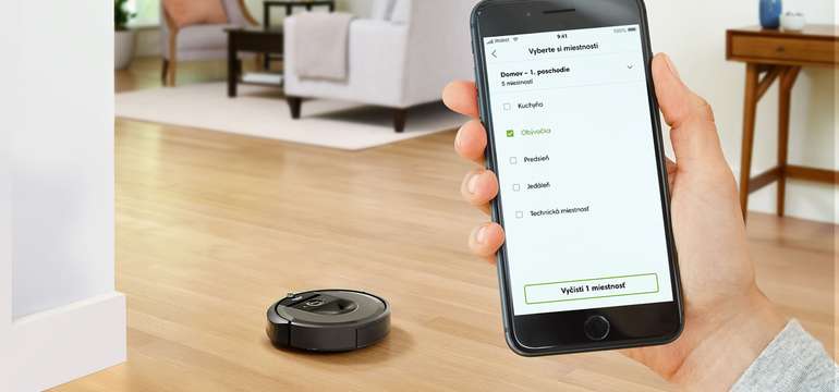 Určenie miestností na čistenie cez aplikáciu iRobot HOME
