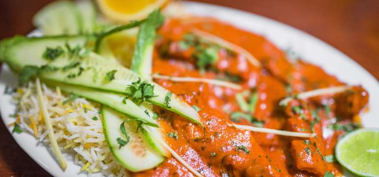 Indická kuracia tikka masala s basmati ryžou alebo butter chicken