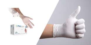 Balenie vinylových jednorázových rukavíc