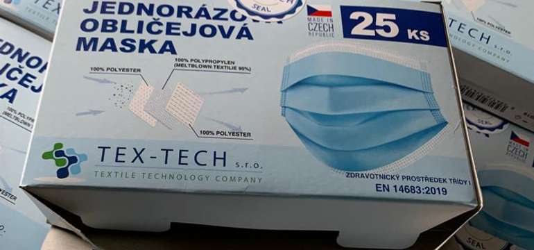 Rúška modré medicínske, 25 ks