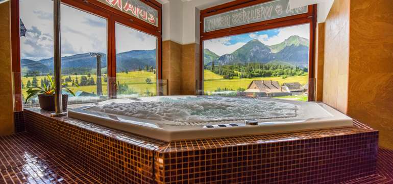 Penzión Ždiaranka, vírivka s výhľadom na Belianske Tatry