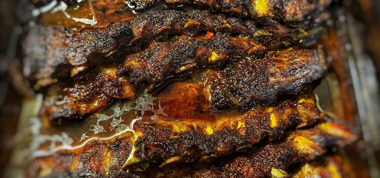 BBQ bravčové rebrá v reštaurácii Kôlnička