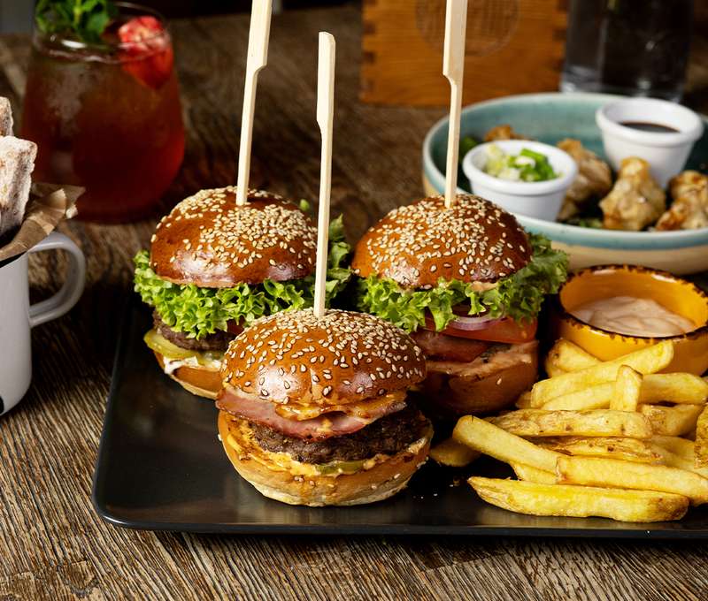 3x Mini burger menu - mäsové