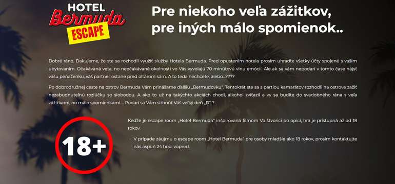 Escape room „Hotel Bermuda“ je inšpirovaná filmom Vo štvorici po opici