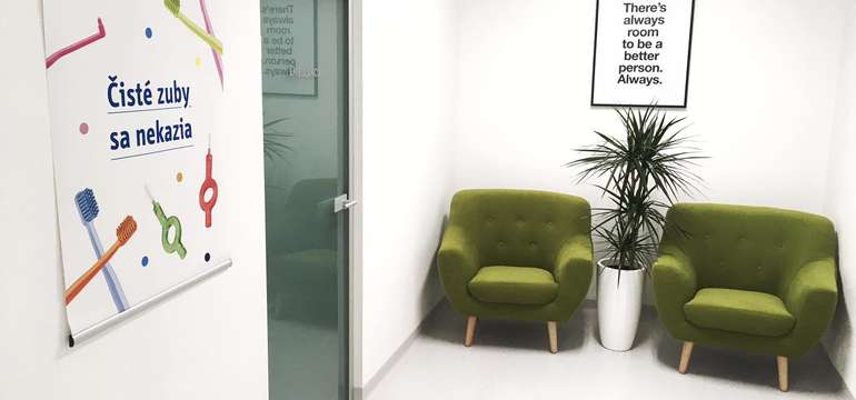 Príjemné priestory Family Dental Care Košice.