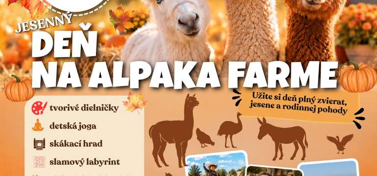 Vstup na Deň na Alpaka farme 17. októbra v Moste pri Bratislave